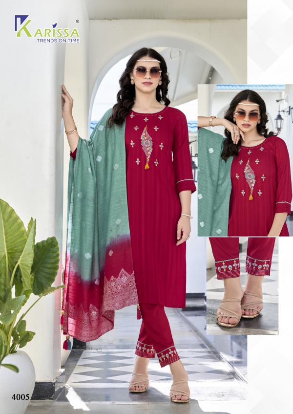 Karissa Opel Vol 4 Premium Kurti Pant With Dupatta Collection